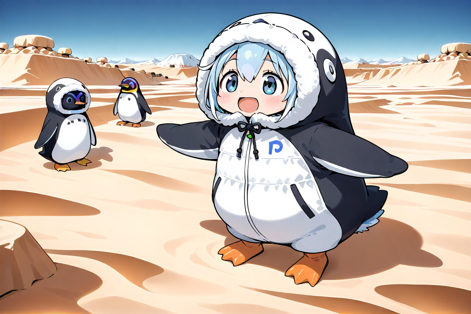 ペンギン隊砂の島行く | の人気AIイラスト・グラビア