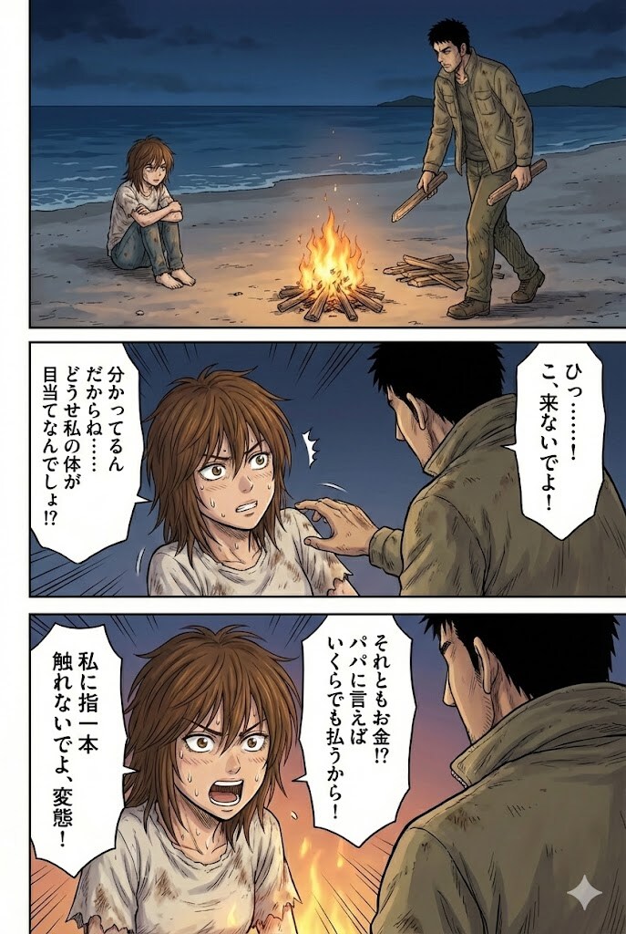 無人島でわからせられるメスガキ漫画その２
