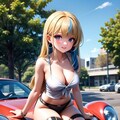 車と女の子 2枚目