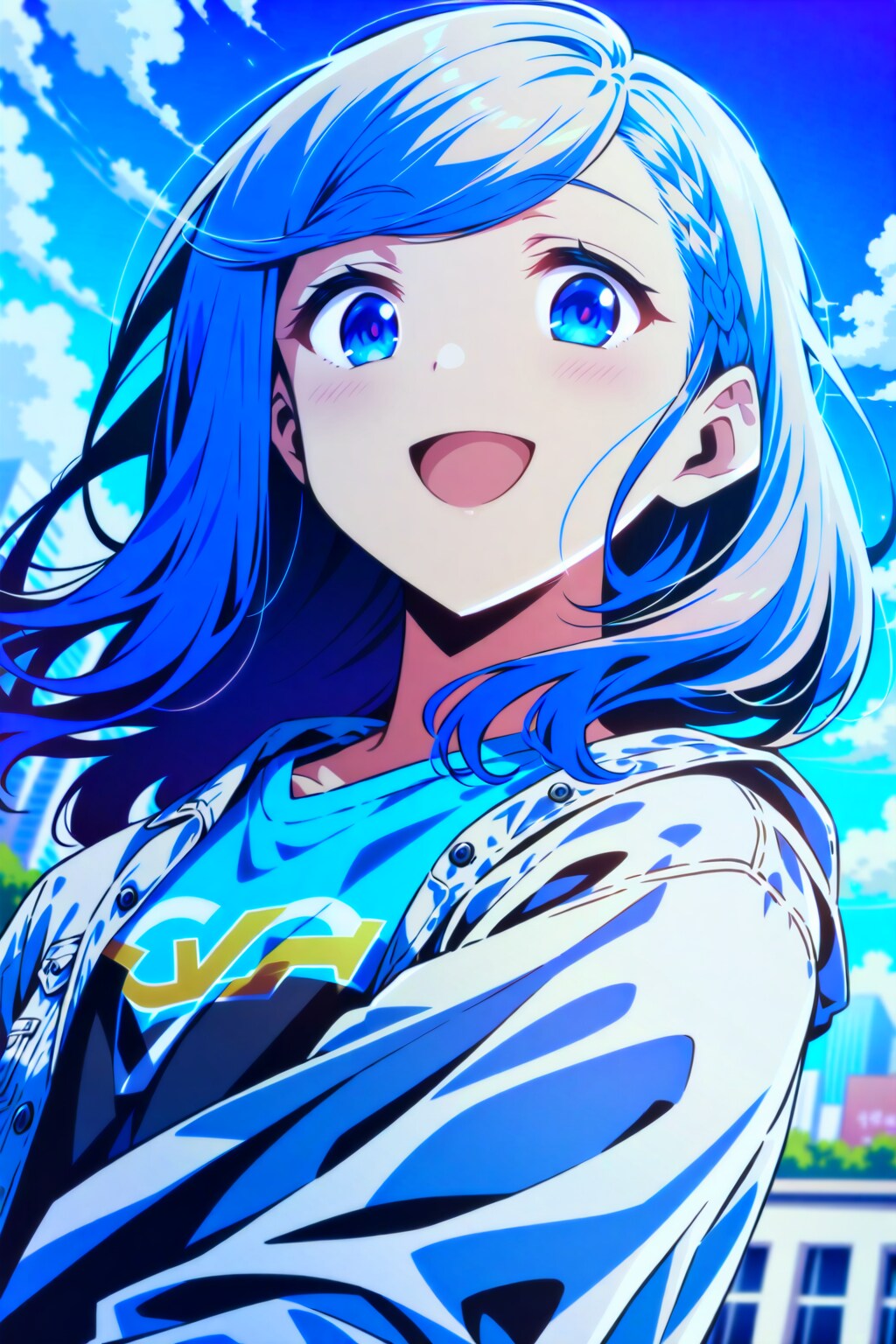 青髪の女の子