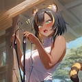 「プライベートビーチ以外絶対着ないからなッ！」【虎娘先輩】 2枚目