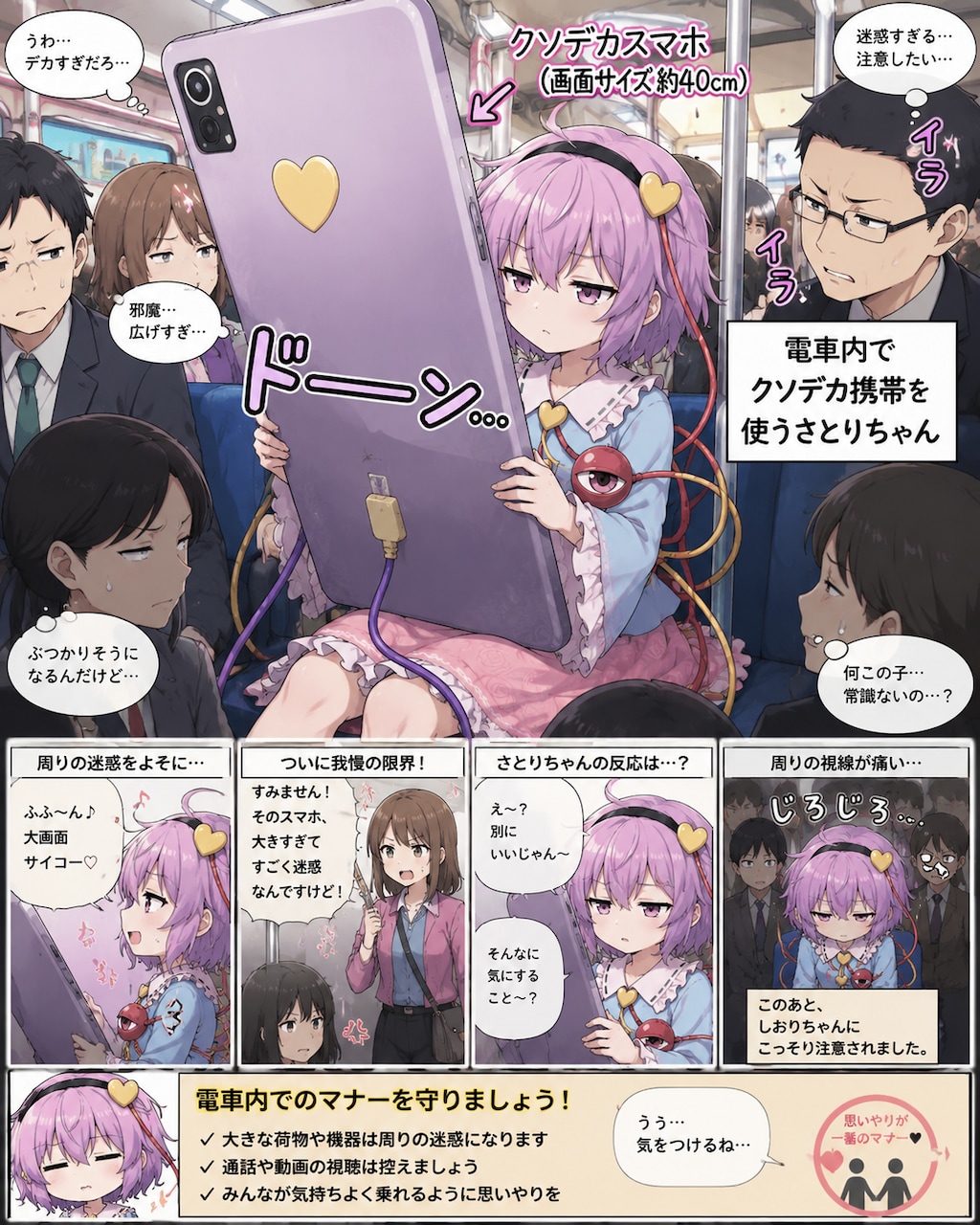 クソデカ携帯を手に入れたさとりちゃん