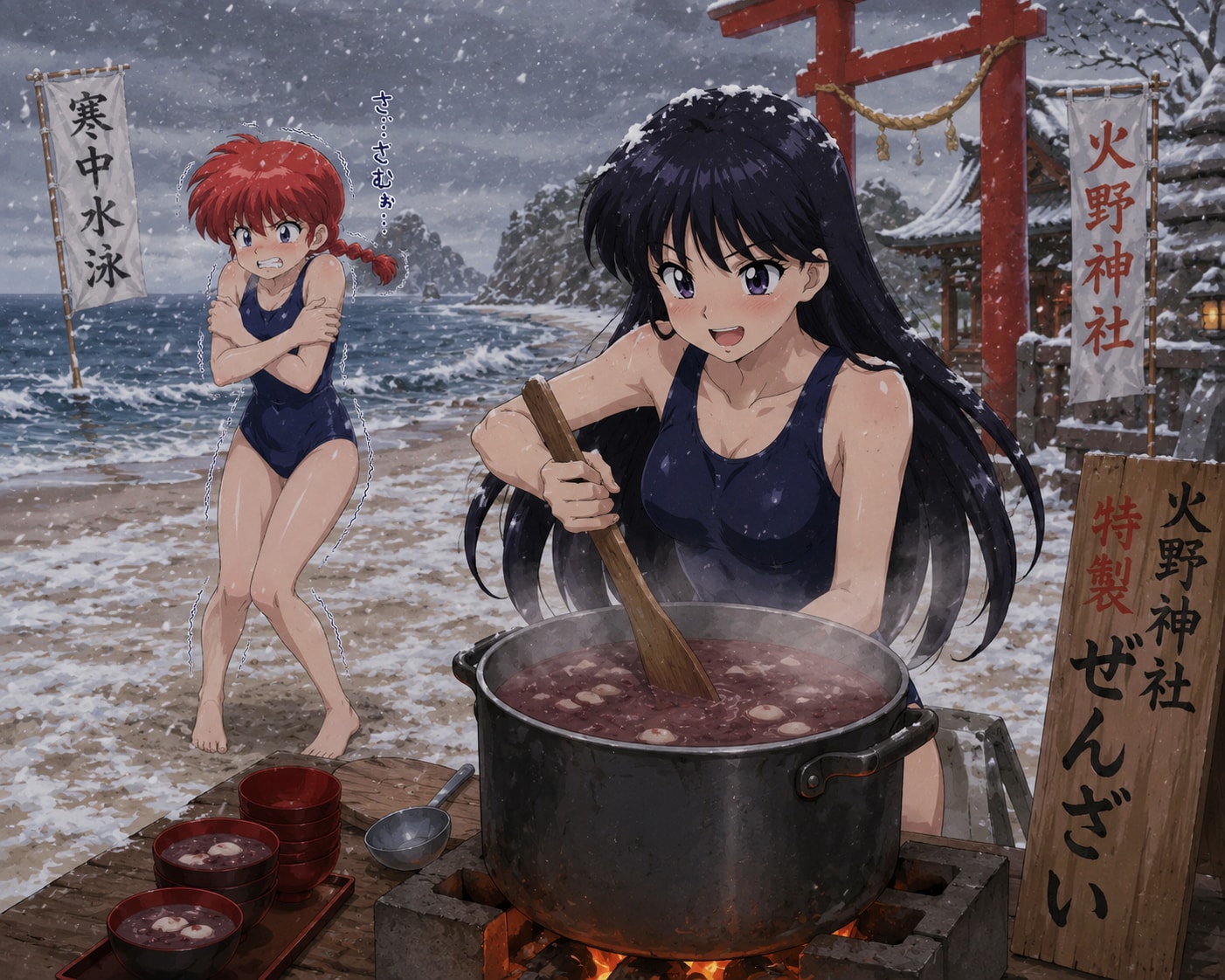 スク水寒中水泳２