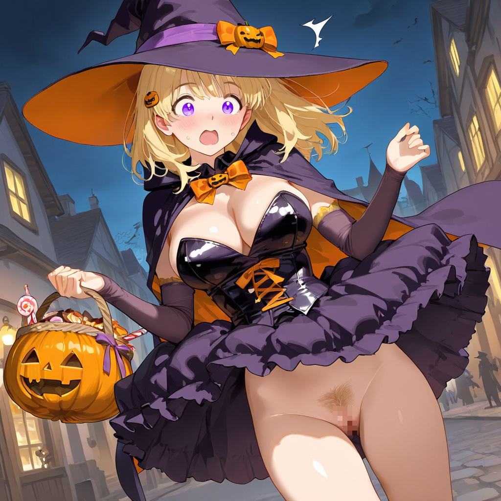 ハロウィン中に突風が