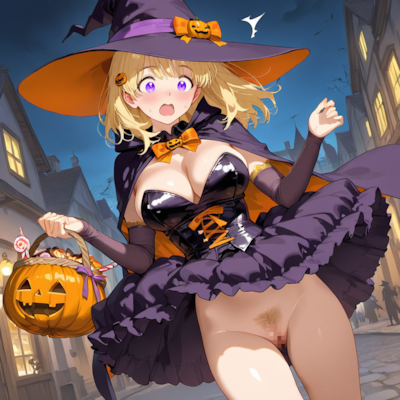 ハロウィン中に突風が