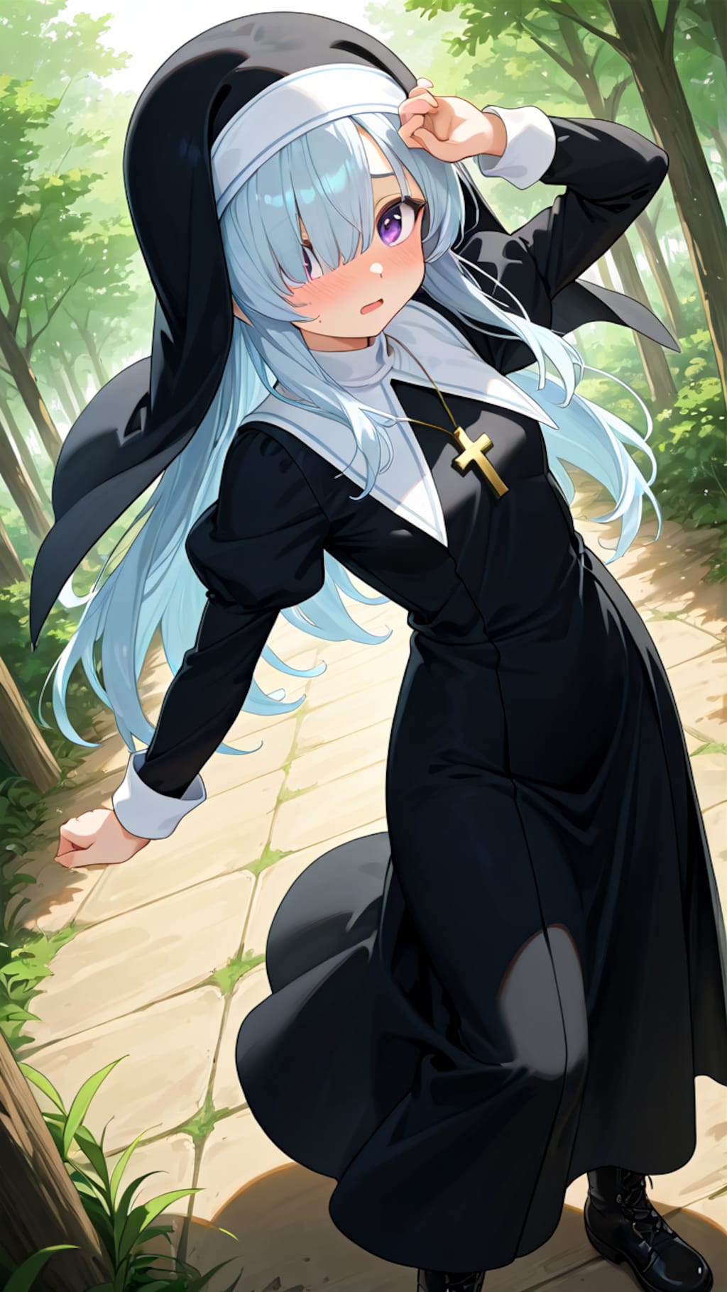 水色髪ちゃん