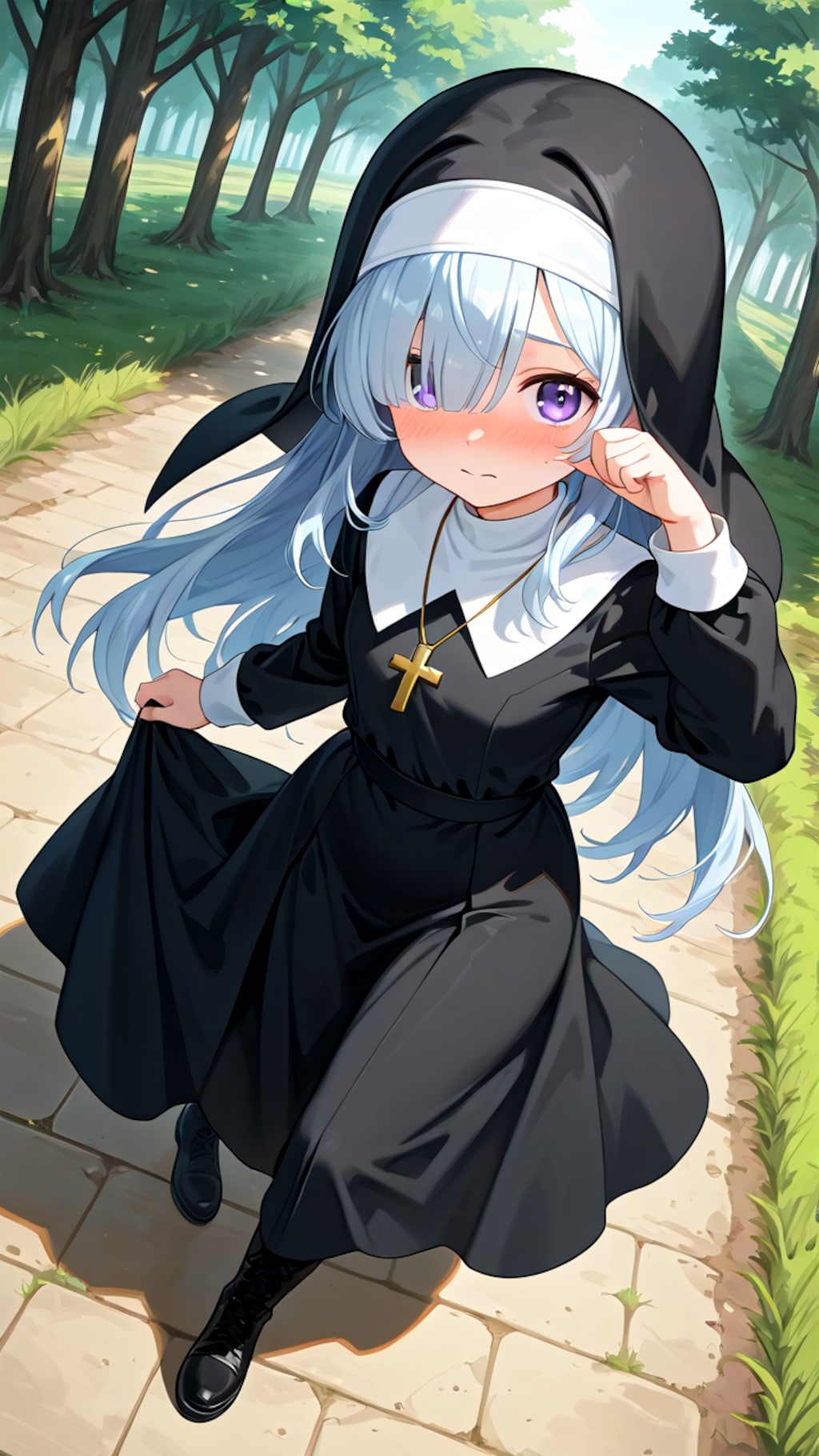 水色髪ちゃん