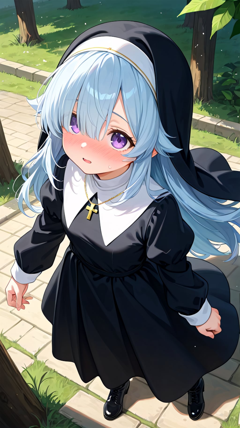 水色髪ちゃん