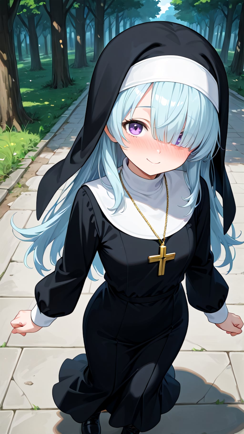水色髪ちゃん