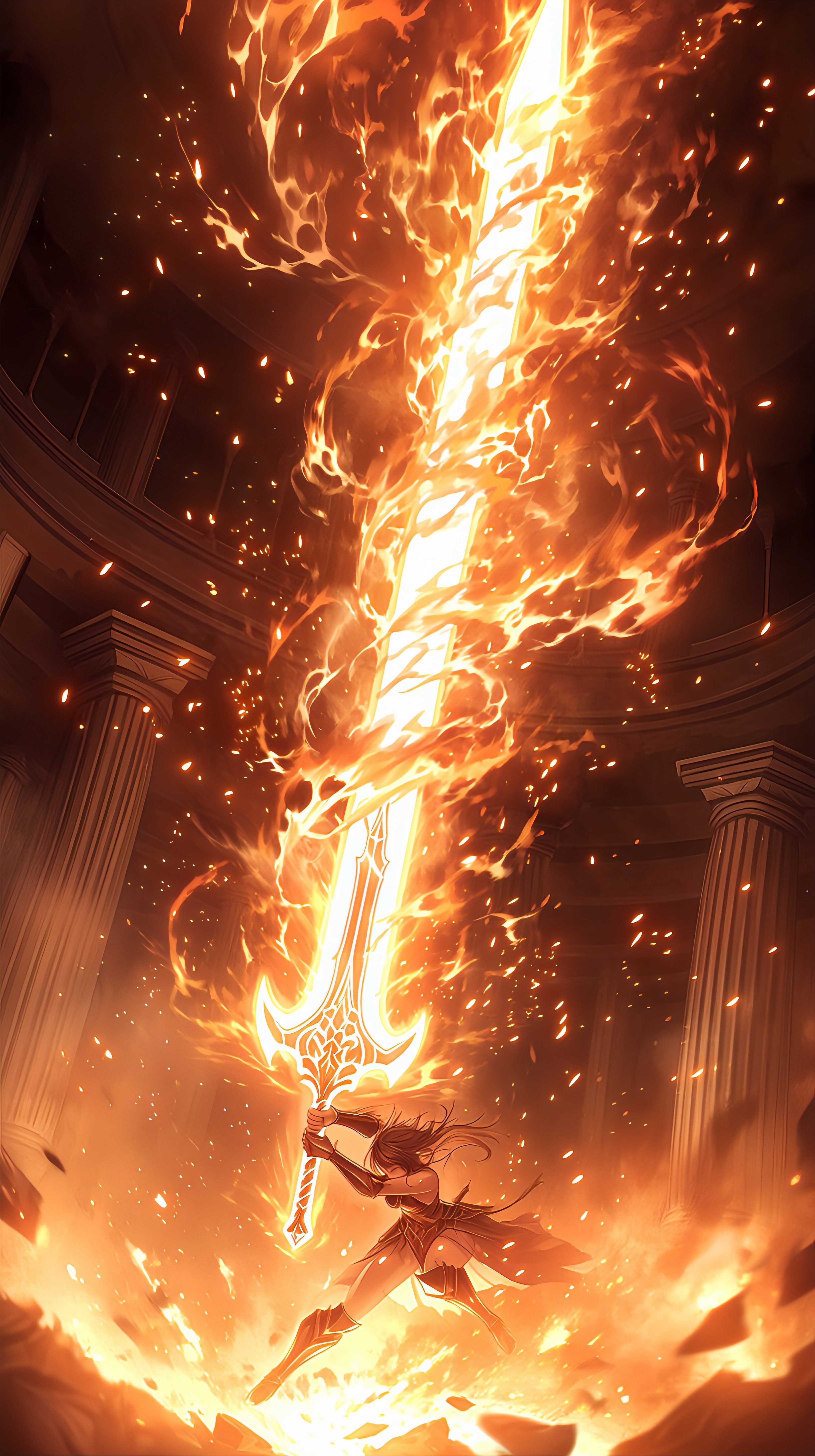 炎剣士の覚醒、闇を貫く一撃 | の人気AIイラスト・グラビア