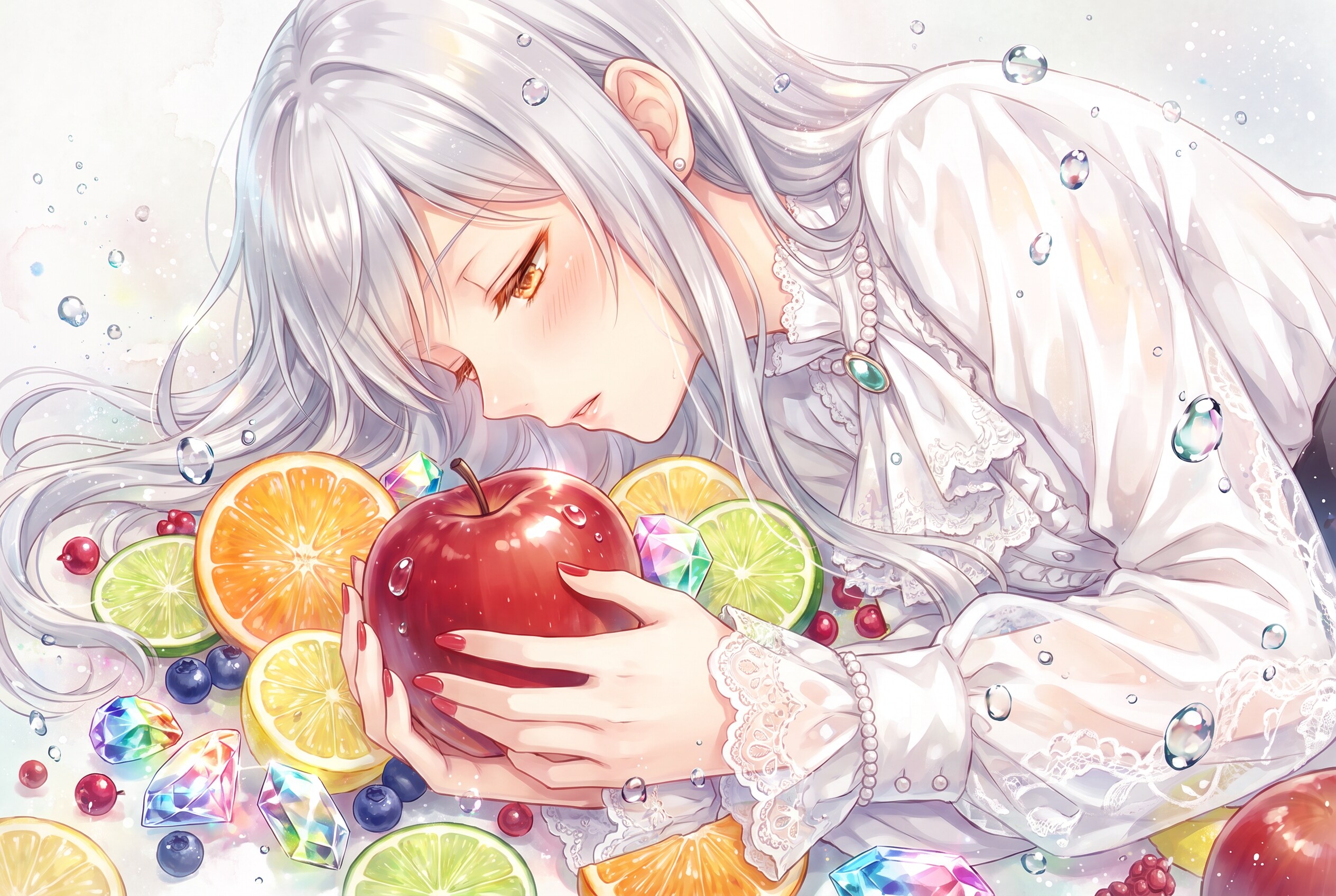 晶果抱擁白髪姫 | の人気AIイラスト・グラビア