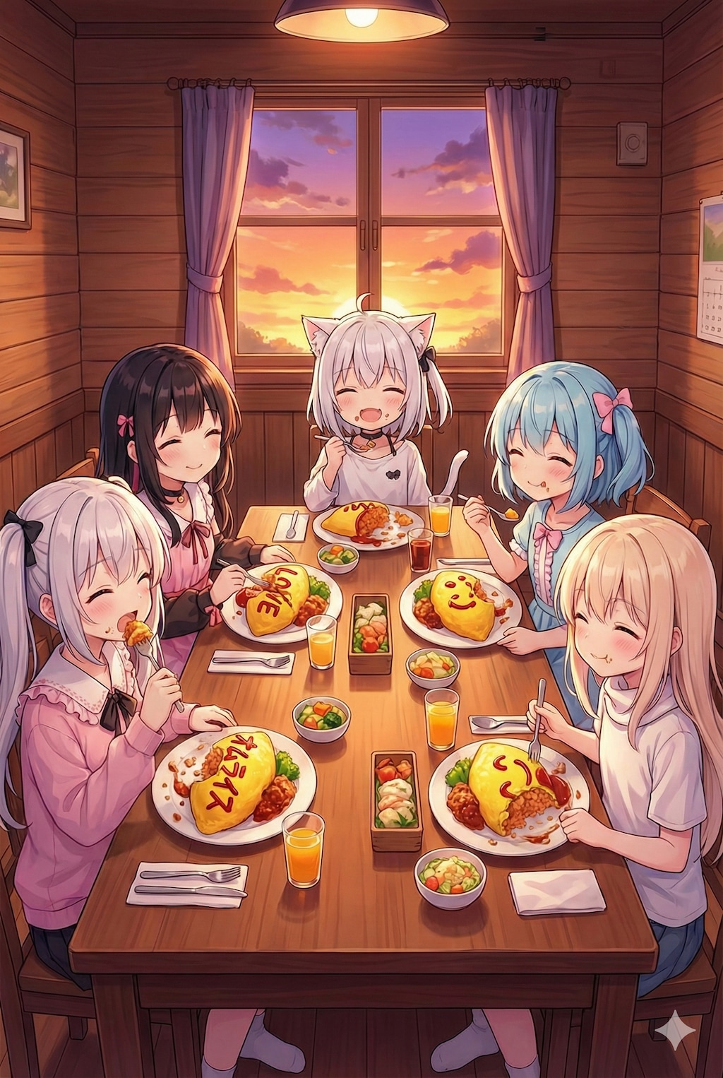 今日はみんなでオムライス🍳