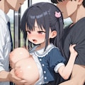 電車でいたずらされる女の子 2枚目