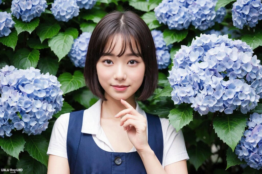 紫陽花のある風景