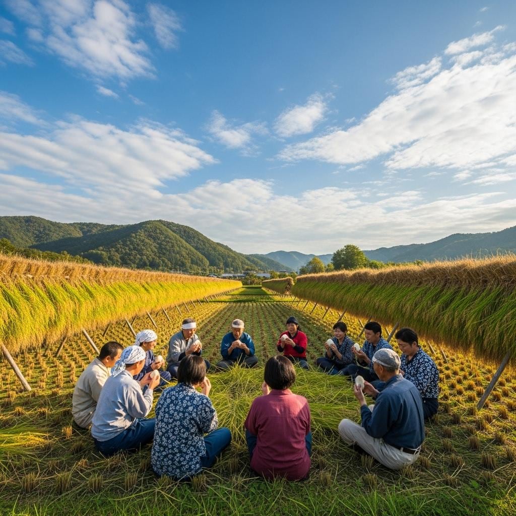 稲刈り　日本の原風景