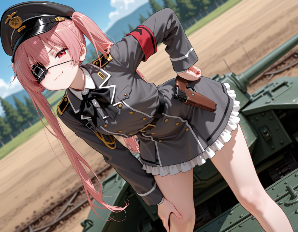 眼帯ミリタリードレスツインテールちゃん