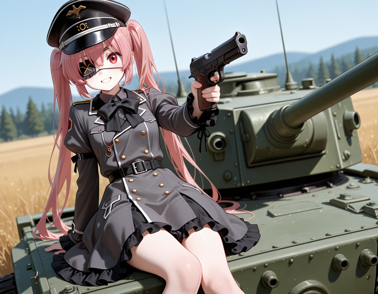 眼帯ミリタリードレスツインテールちゃん | の人気AIイラスト・グラビア