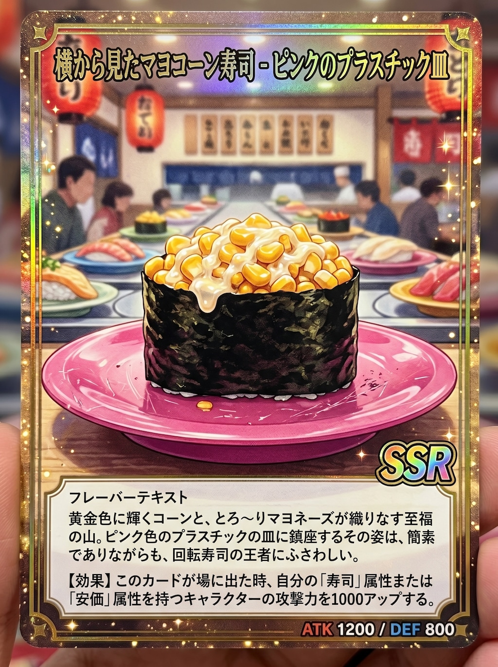 真横から見たマヨコーン寿司