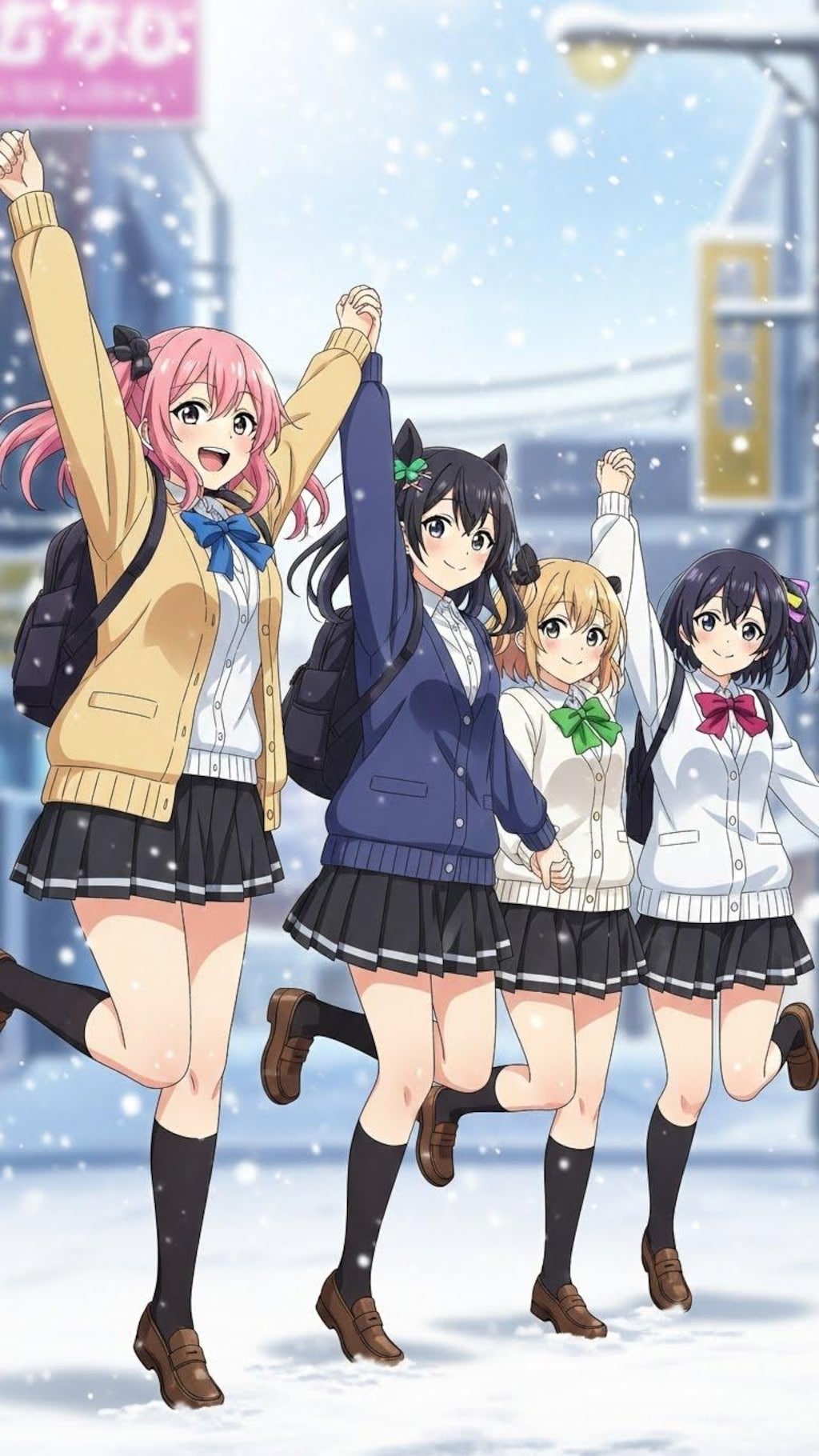 雪にはしゃぐ女子高生⑤