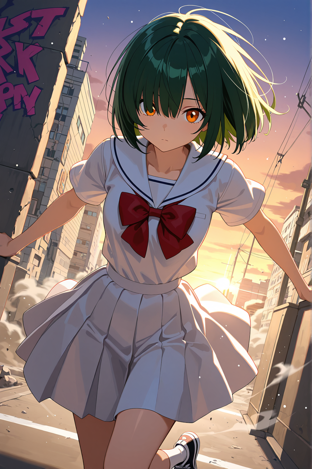 ストリートダンスする目隠れボブ子