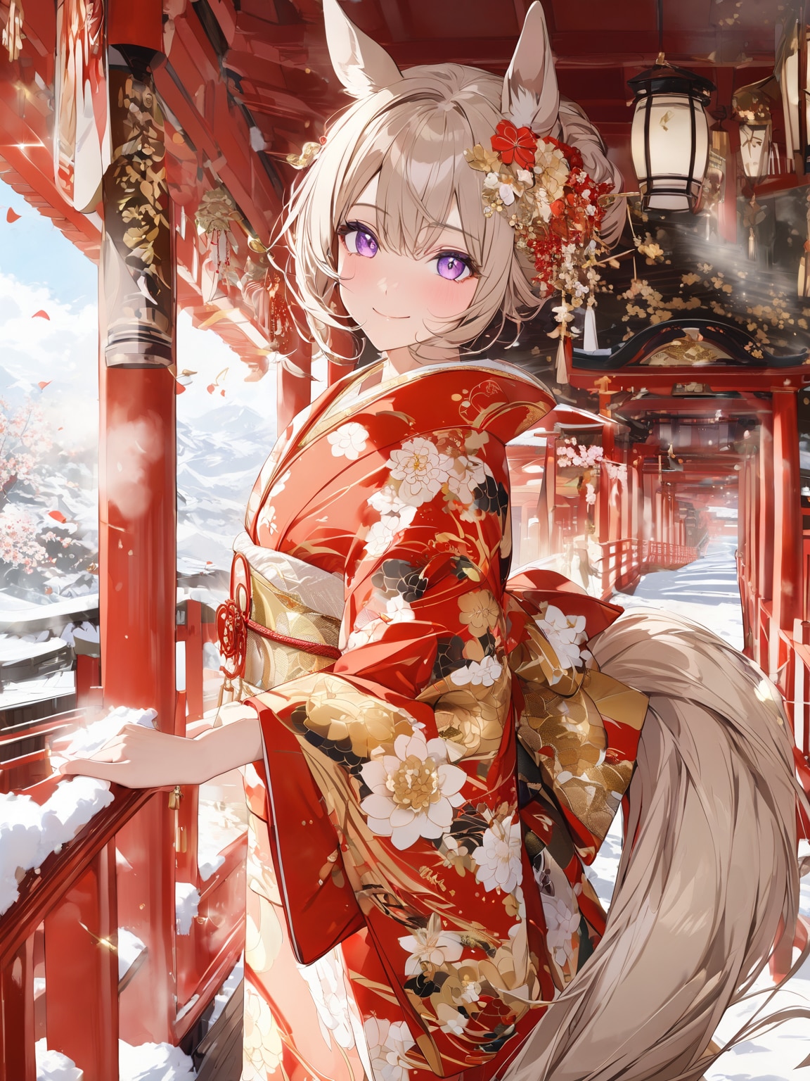 うまミミ娘の初詣 | の人気AIイラスト・グラビア