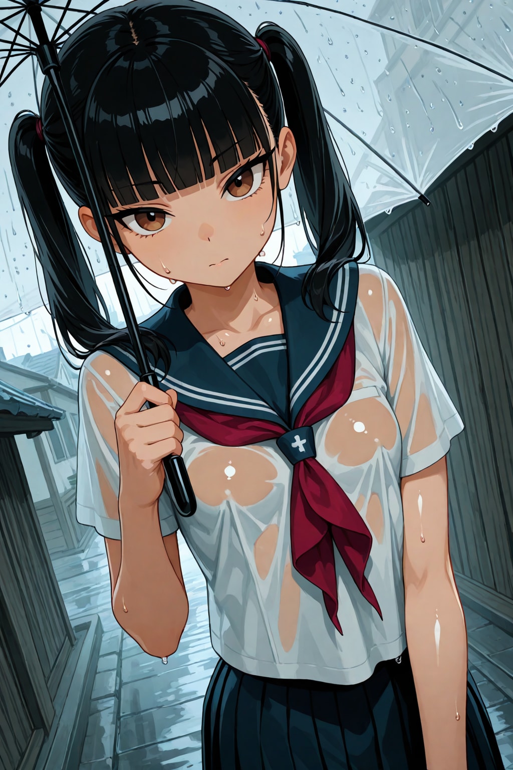 濡れた美少女