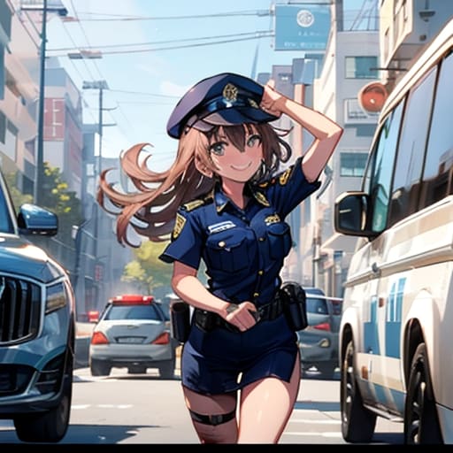 今日も街を守ります！ | の人気AIイラスト・グラビア