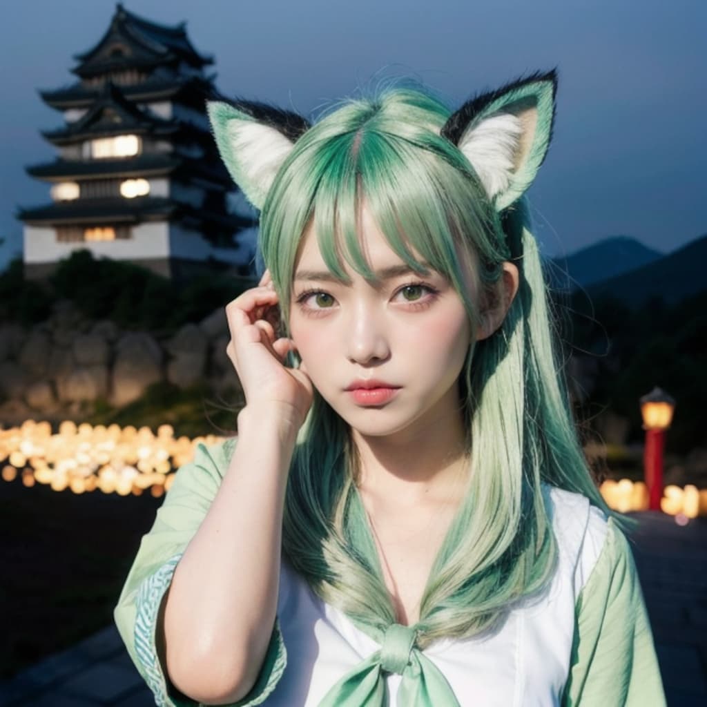 お城と犬ちゃん