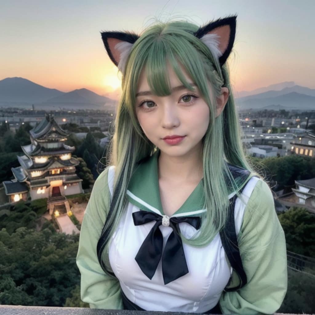 お城と犬ちゃん