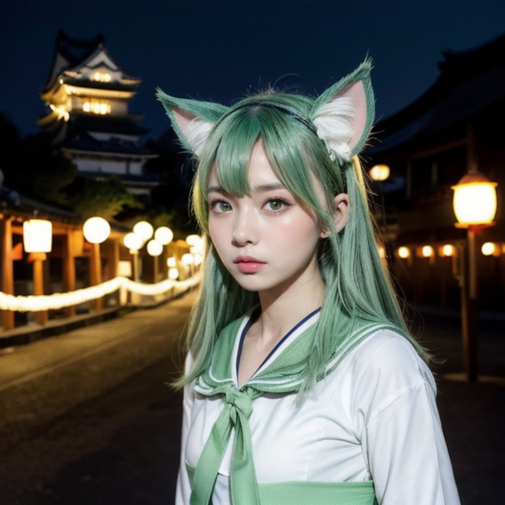 お城と犬ちゃん