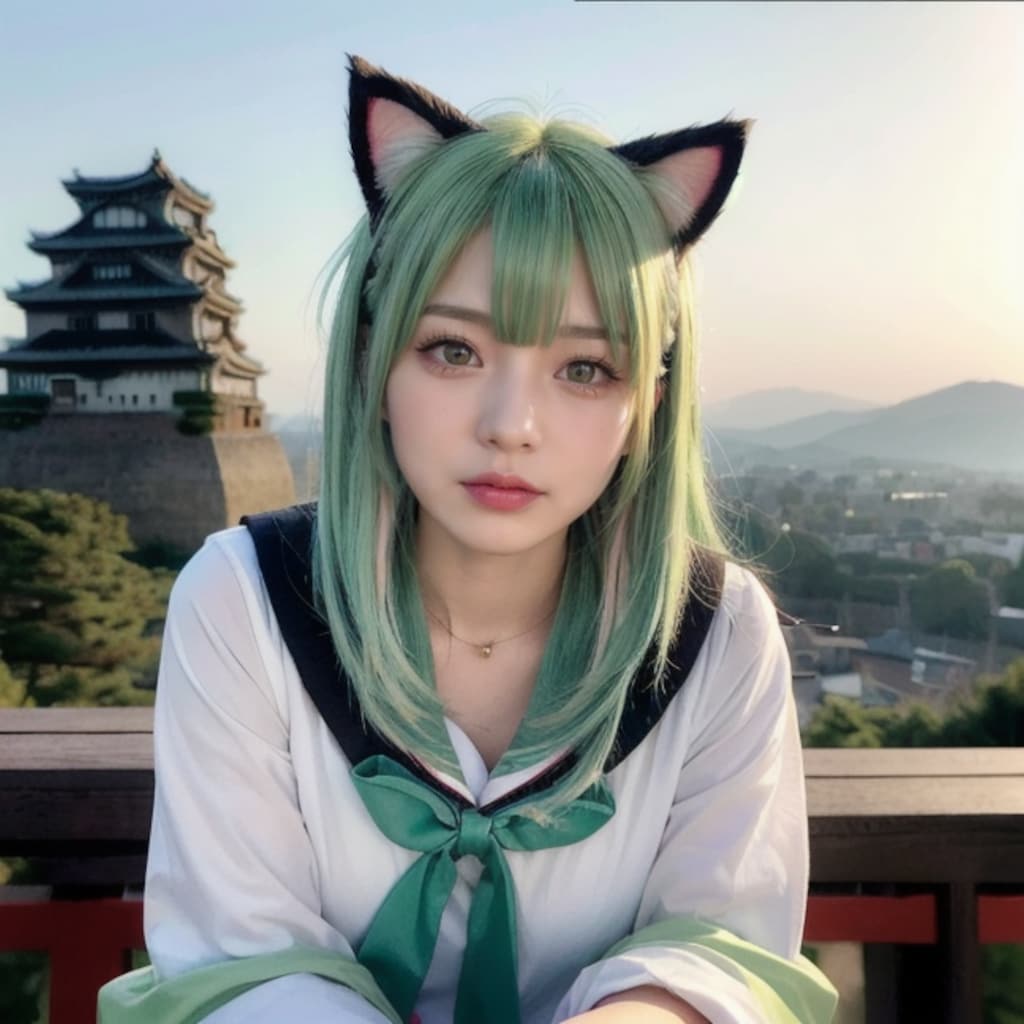 お城と犬ちゃん