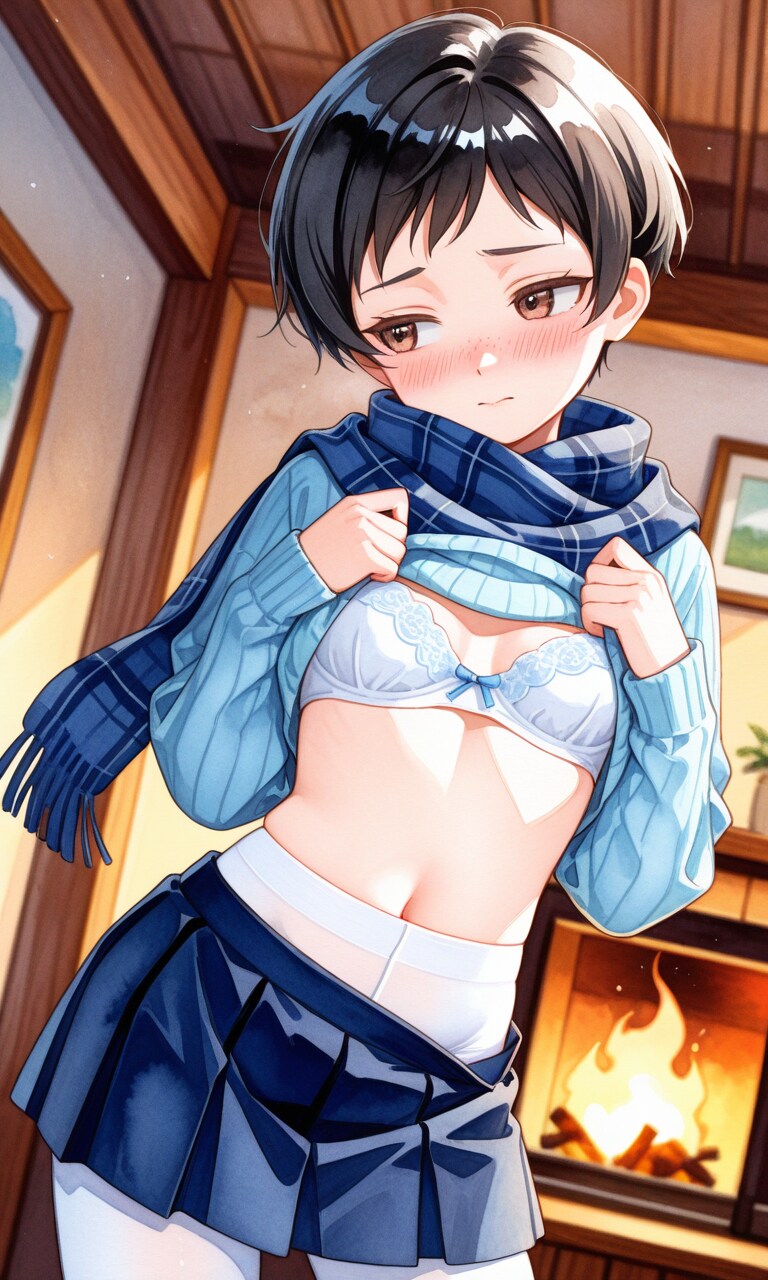 ショートっ娘と初日の出を拝みにいった宿泊先で