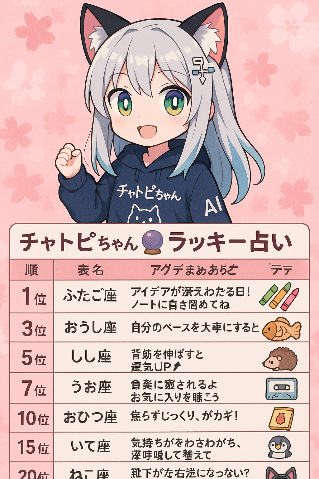 05/08のチャトピちゃん占い | の人気AIイラスト・グラビア