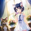花瓶と花と猫耳少女 4枚目