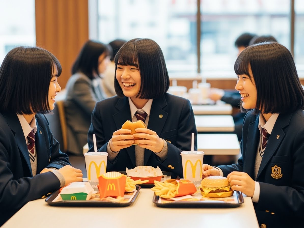 マ〇クで談笑するJK達　ImageFX | の人気AIイラスト・グラビア