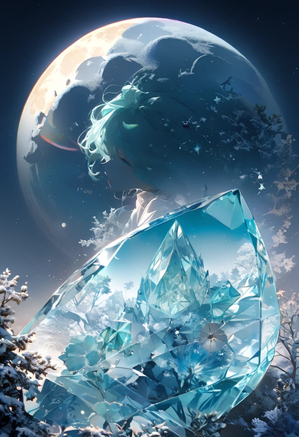 Moon and Aquamarine Serenade