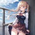 練習(屋上でのパンチラ) 2枚目