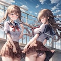 練習(屋上でのパンチラ) 3枚目