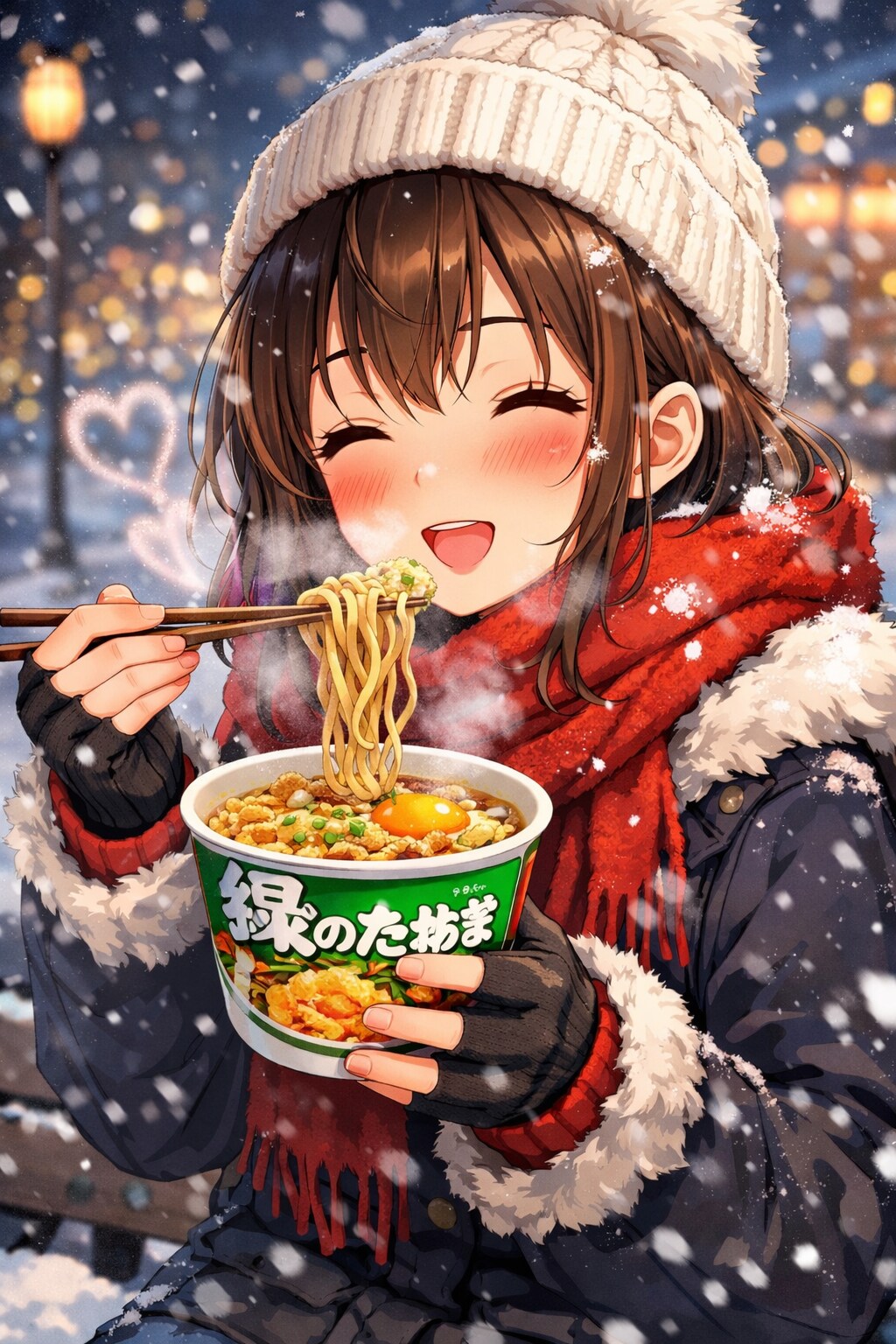 小説:雪と緑のたぬき