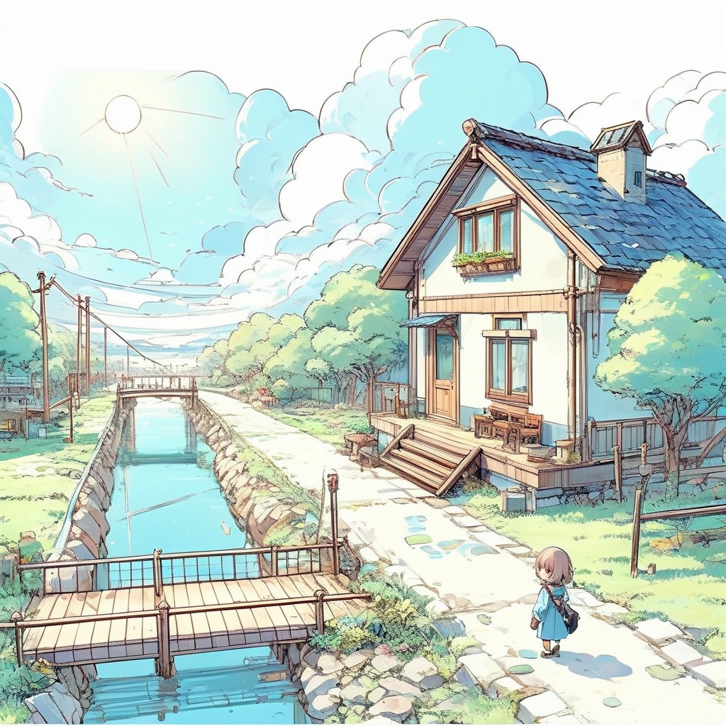 街と水たまり、少女209