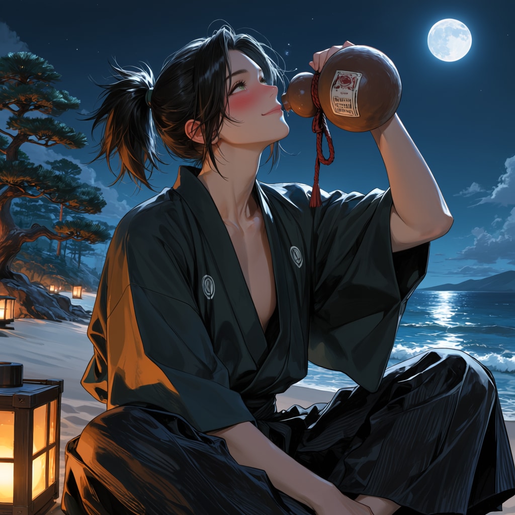039 浮かれ月夜の素浪人 by Anima