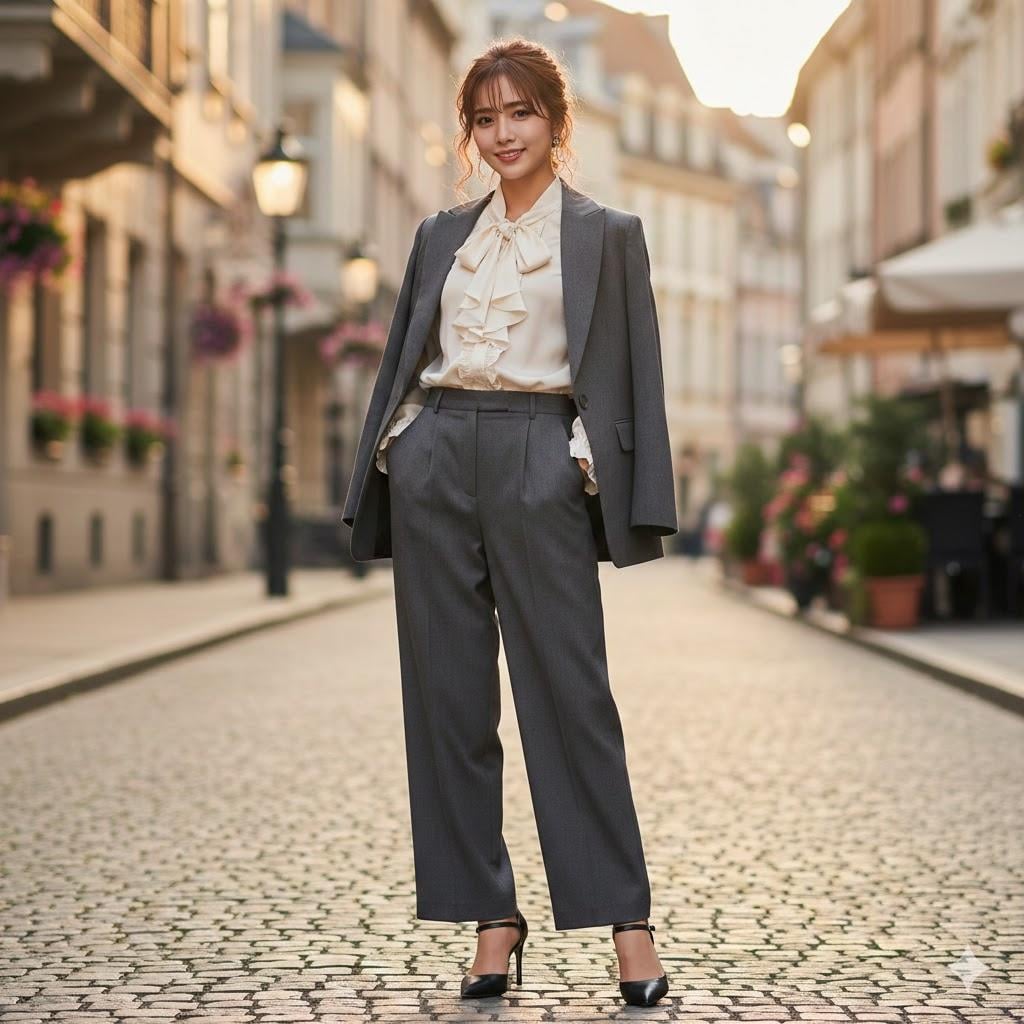 ワイドパンツ女子001《オフィスカジュアル》