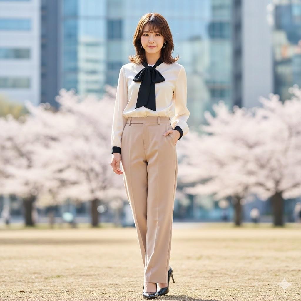 ワイドパンツ女子001《オフィスカジュアル》