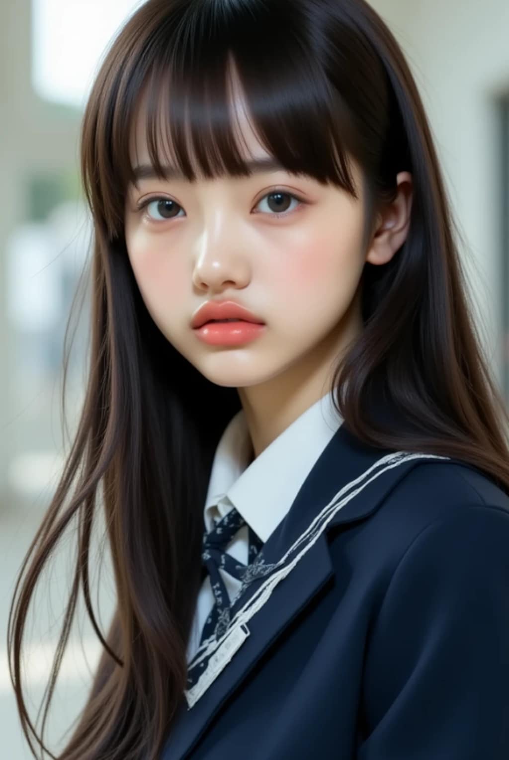 黒くて長い髪