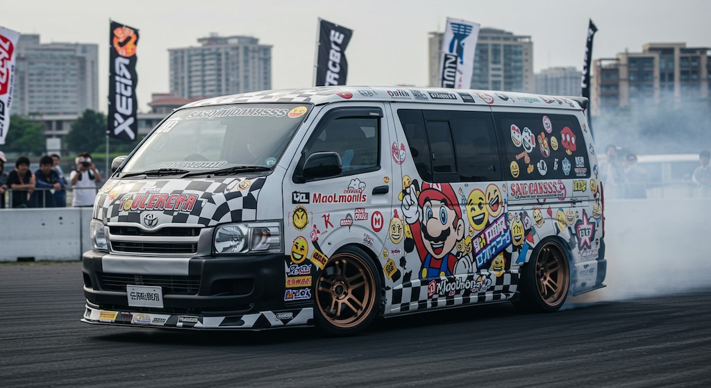 スーパーマリオハイエースワゴンのドリ車