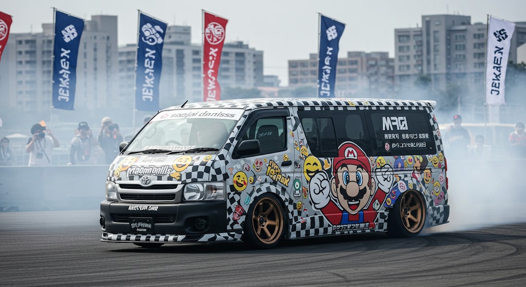 スーパーマリオハイエースワゴンのドリ車