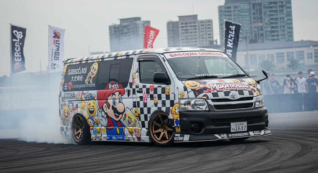 スーパーマリオハイエースワゴンのドリ車