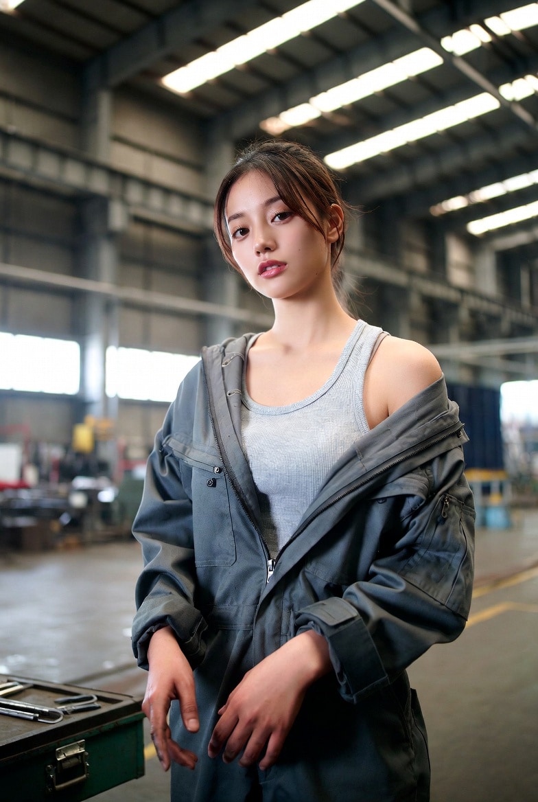 工場の女（一部）
