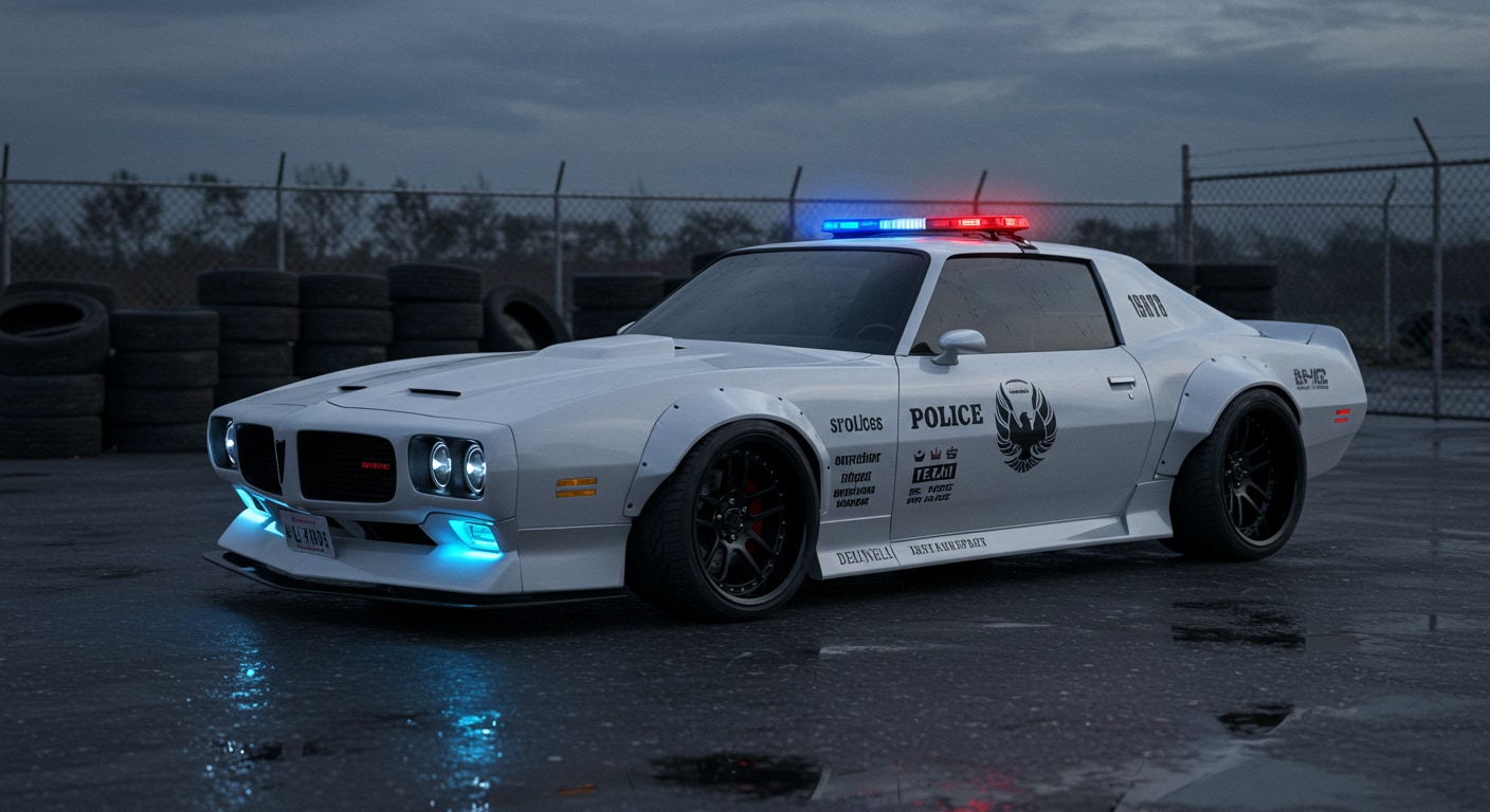 ポンティアックファイヤーバードトランザムパトロールカー | の人気AIイラスト・グラビア