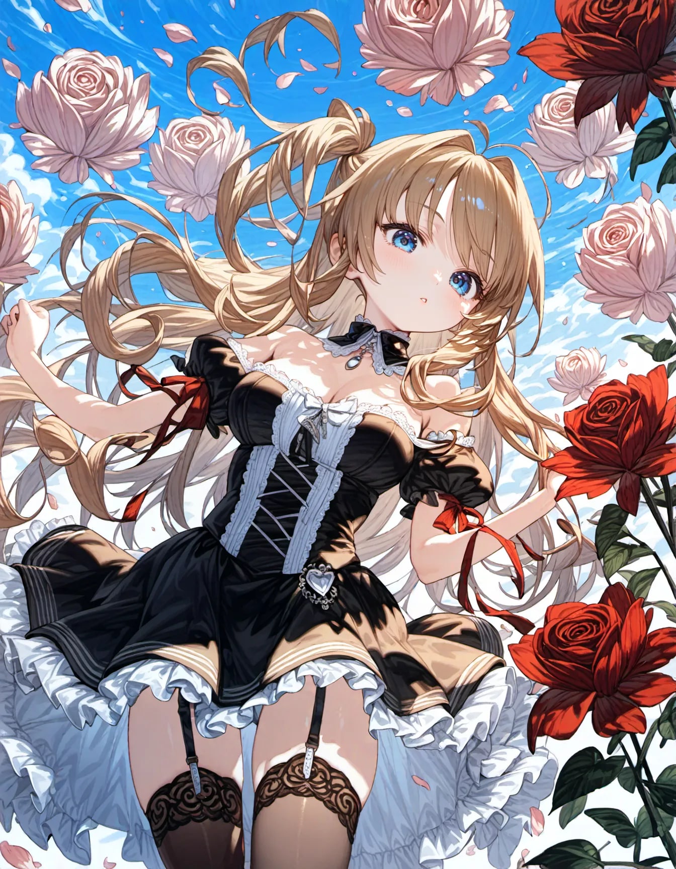 Roses Beneath an Endless Blue